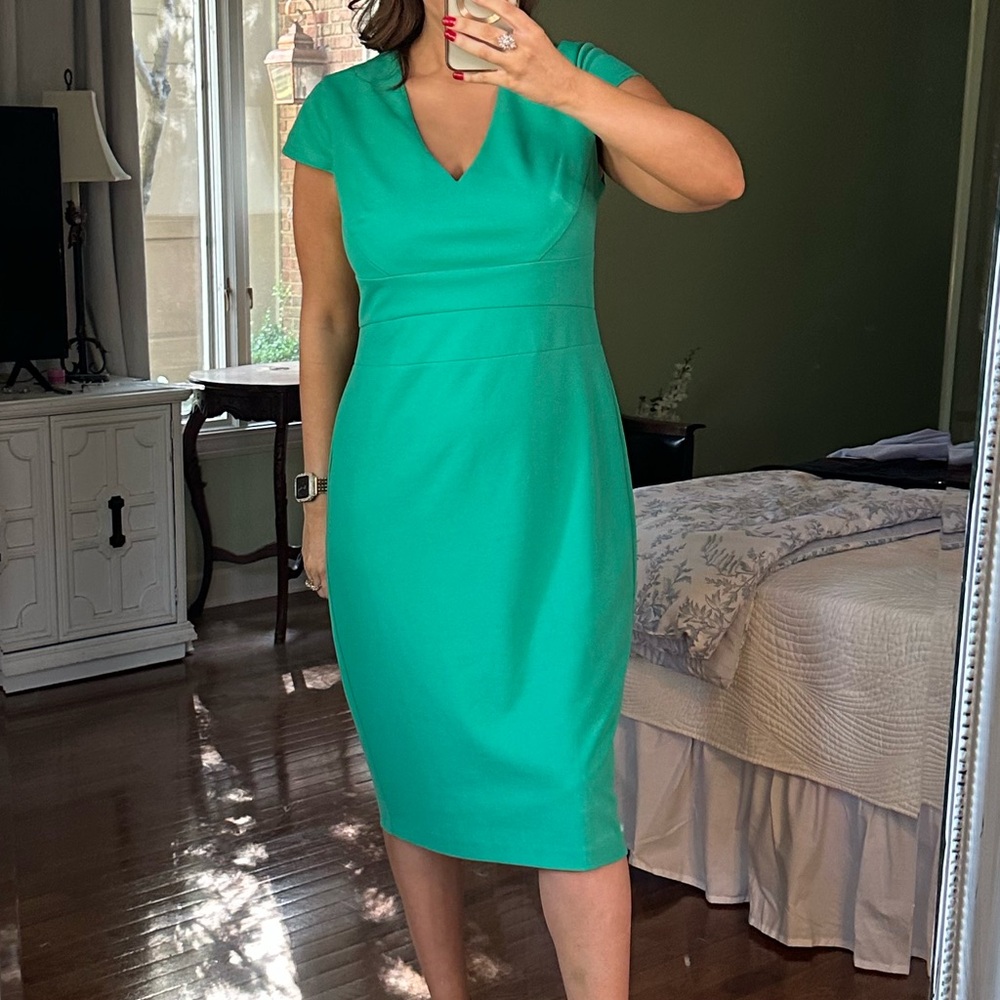 Donna Morgan Teal Midi Dress